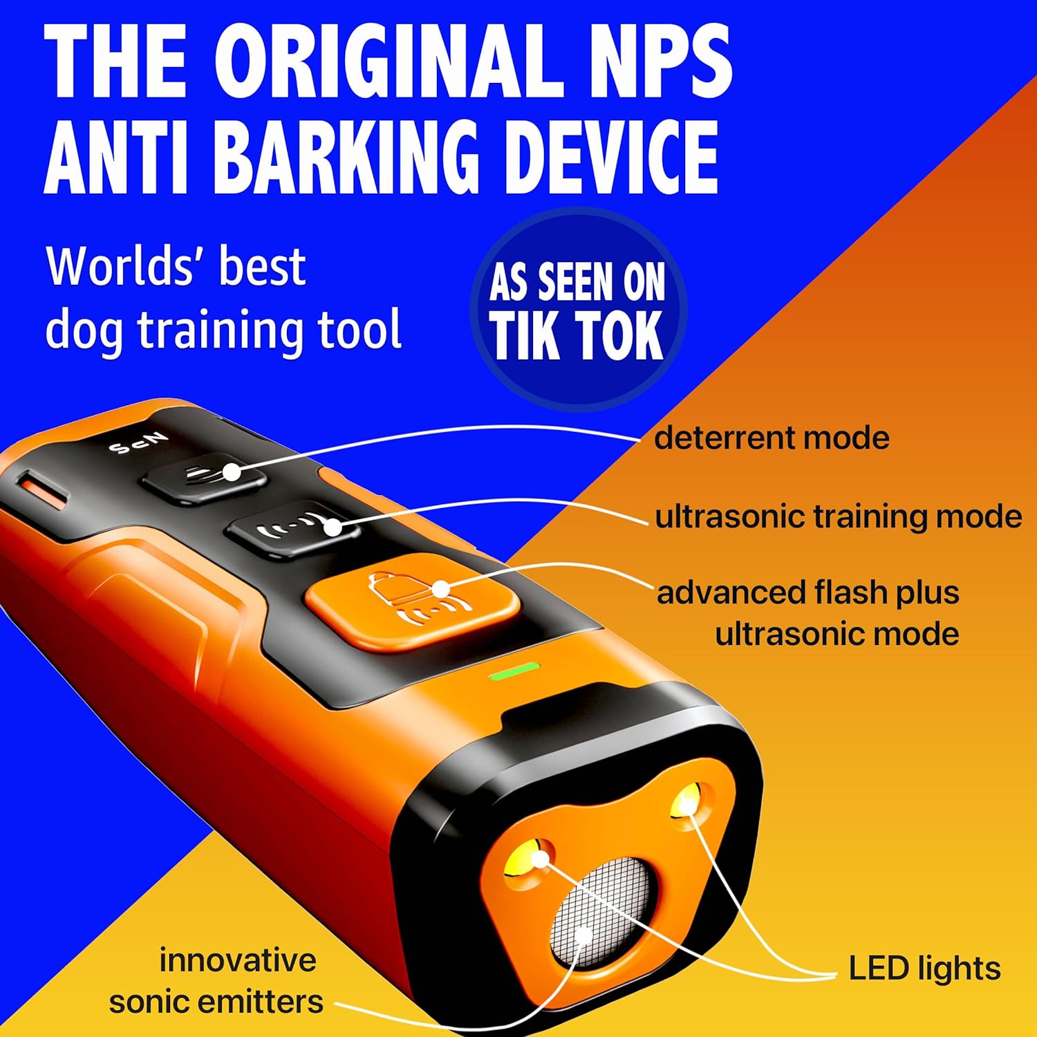 2024release Dog Bark Deterrent Device Stops Bad Behavior | No need yell or swat, Just point to a dog (own or neighbors) Hit the button | Long-range ultrasonic, Alternative to painful dog shock collar