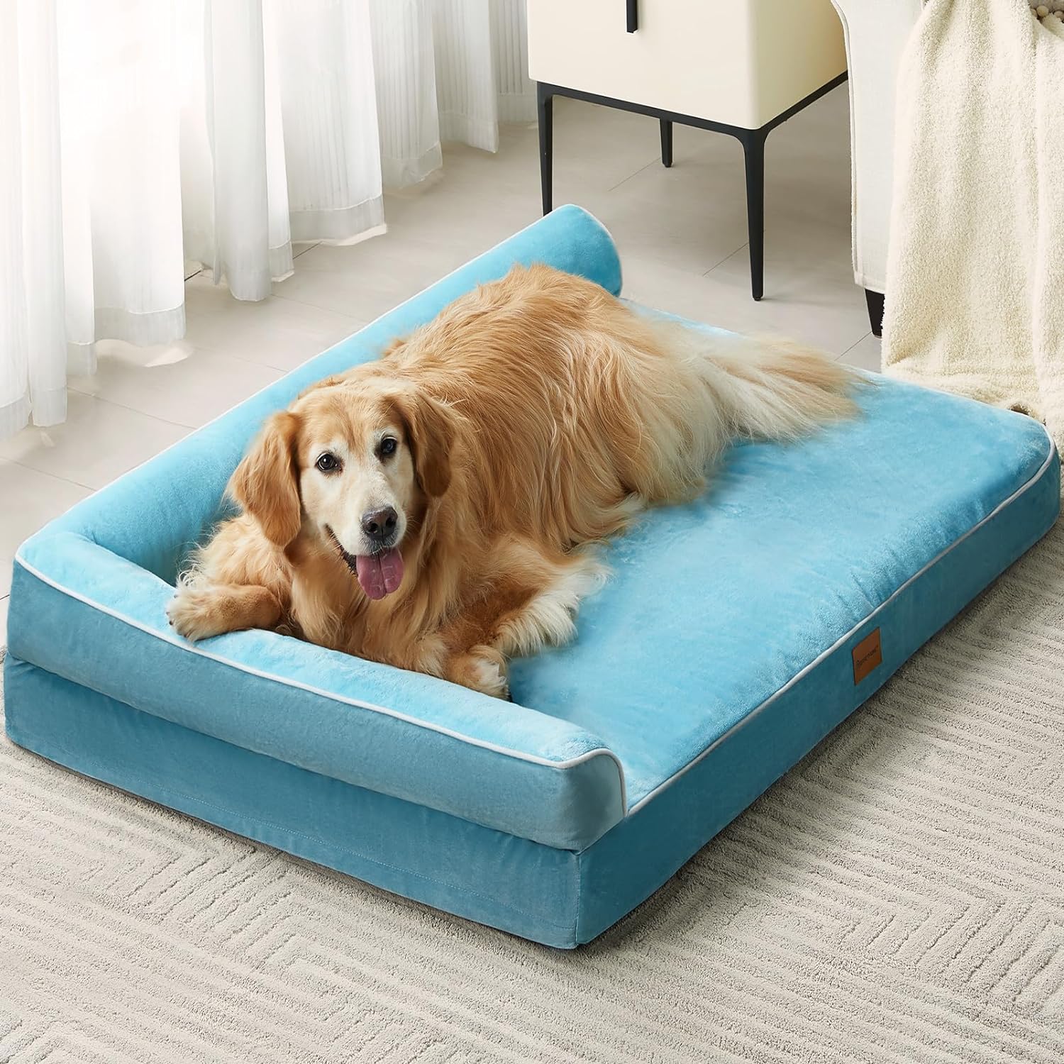 BFPETHOME Orthopedic Dog Beds for Large Dogs - Pet Sofa with Removable Washable Cover, Waterproof Lining and Nonskid Bottom