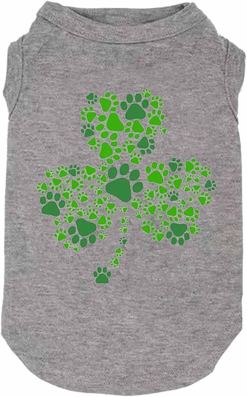 Dog Apparel Lucky Boy Letter Print Clover Shirts for Small Large Dog Vest Puppy Gift St Patricks Day Costume (Medium, Green01)