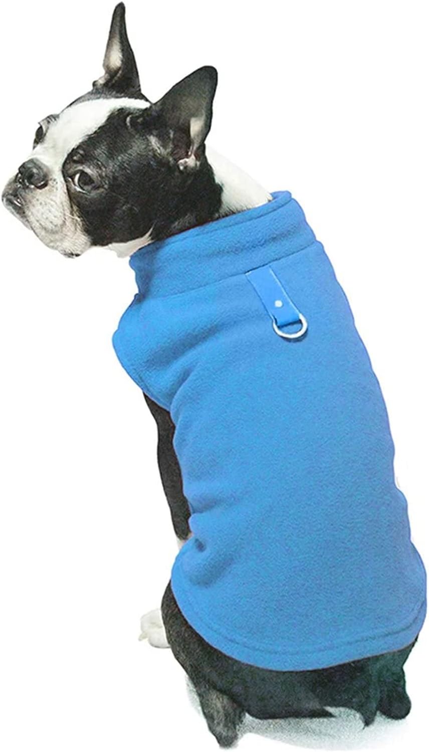 Dog Fleece Vest Jacket Pet Dogs Clothes Warm for Small Medium Dogs Blue M