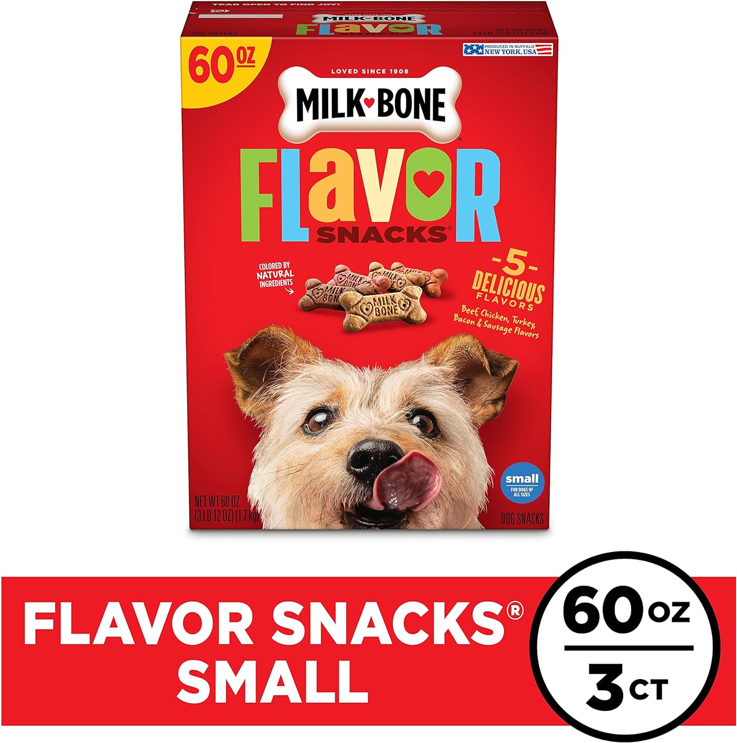 Milk-Bone Flavor Snacks Dog Treats, Small Biscuits, 24 Ounce