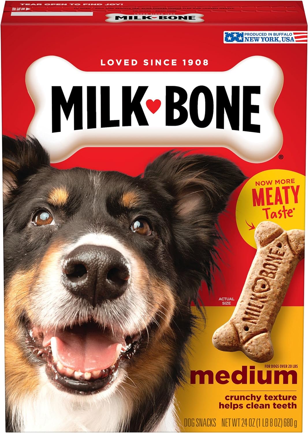 Milk-Bone Original Dog Treats Biscuits for Medium Dogs, 24 Ounce