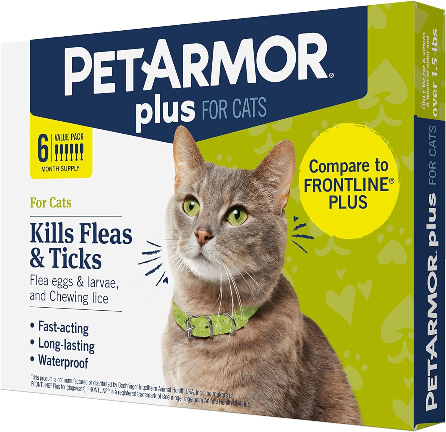 PetArmor Plus Flea and Tick Prevention for Dogs, Dog Flea and Tick Treatment, 6 Doses, Waterproof Topical, Fast Acting, Large Dogs (45-88 lbs)