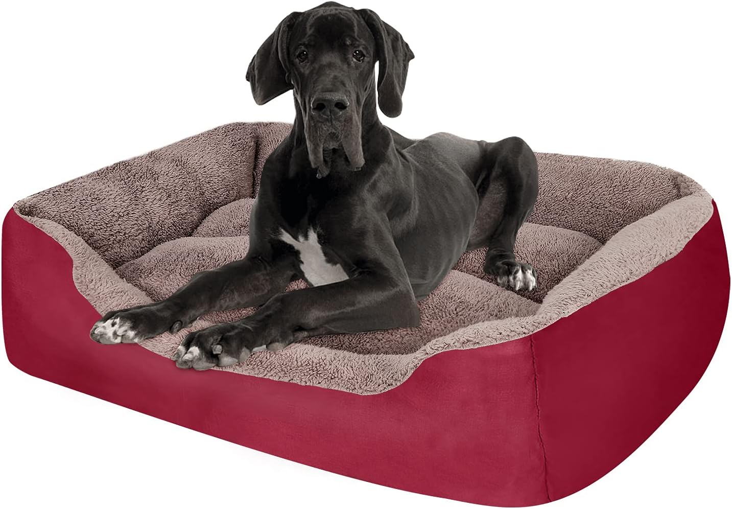 PUPPBUDD Dog Beds for Large Dogs, Rectangle Washable Dog Bed Comfortable and Breathable Pet Sofa Warming Orthopedic Dog Bed for Large Medium Dogs