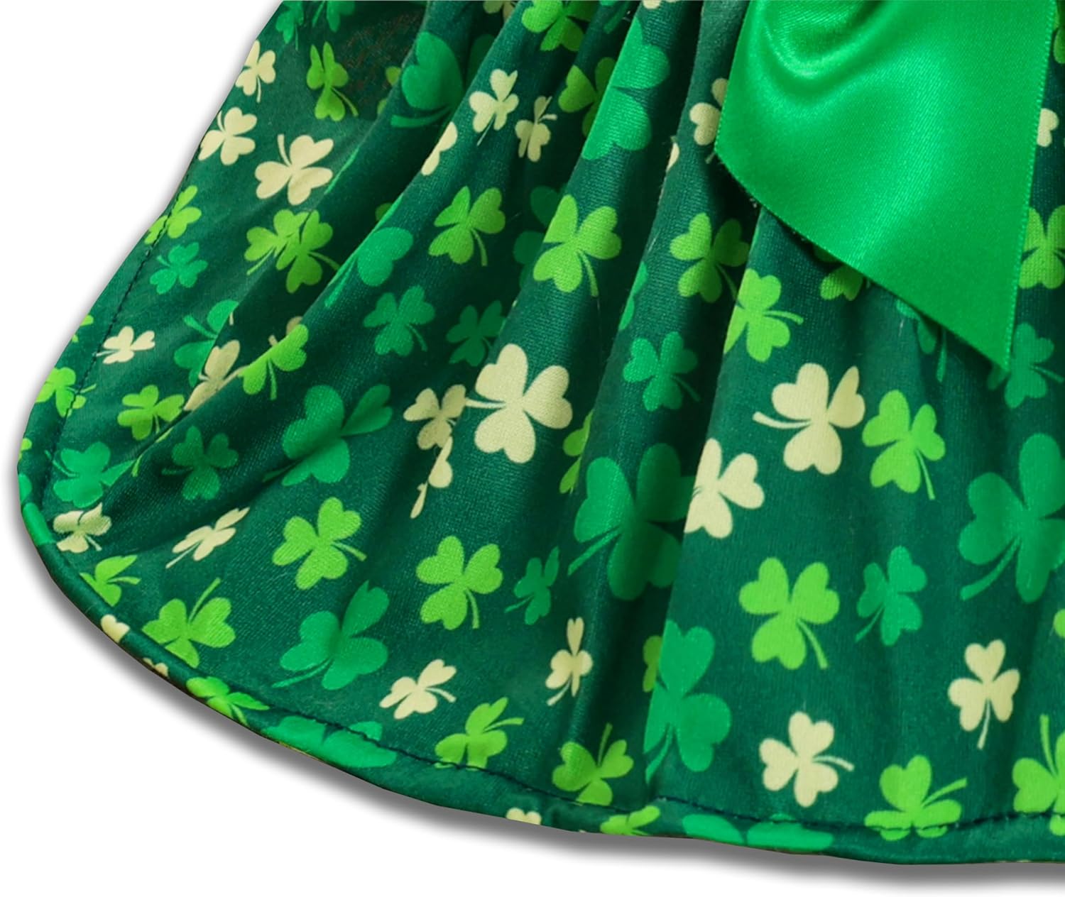 St. Patrick Day Dog Cat Dress, Holiday Irish Lucky Clover Shamrock Leaves Dress Outfits Skirt for Small Boys and Girls Puppies Pets Doggie