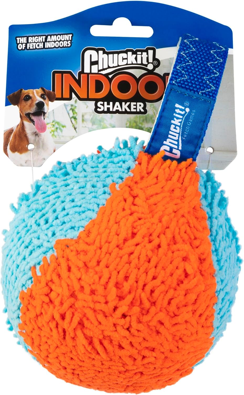 Chuckit! Indoor Fetch Ball Dog Toy (4.75 Inch), Orange and Blue