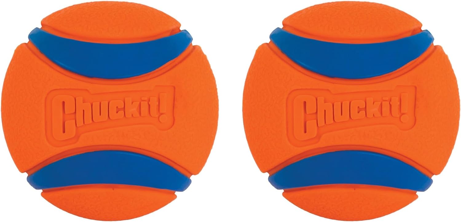 Chuckit! Ultra Ball Dog Toy, Medium (2.5 Inch Diameter) Pack of 2, for breeds 20-60 lbs