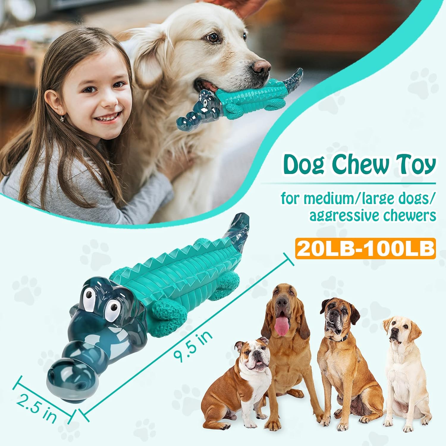 Dog Toys for Aggressive Chewers: Dog Chew Toy/Large Dog Toys/Tough Dog Toys/Heavy Duty Dog Toys/Durable Dog Toys for Large Breeds Dogs/Super Chewer Dog Toys to Keep Them Busy (Blue)