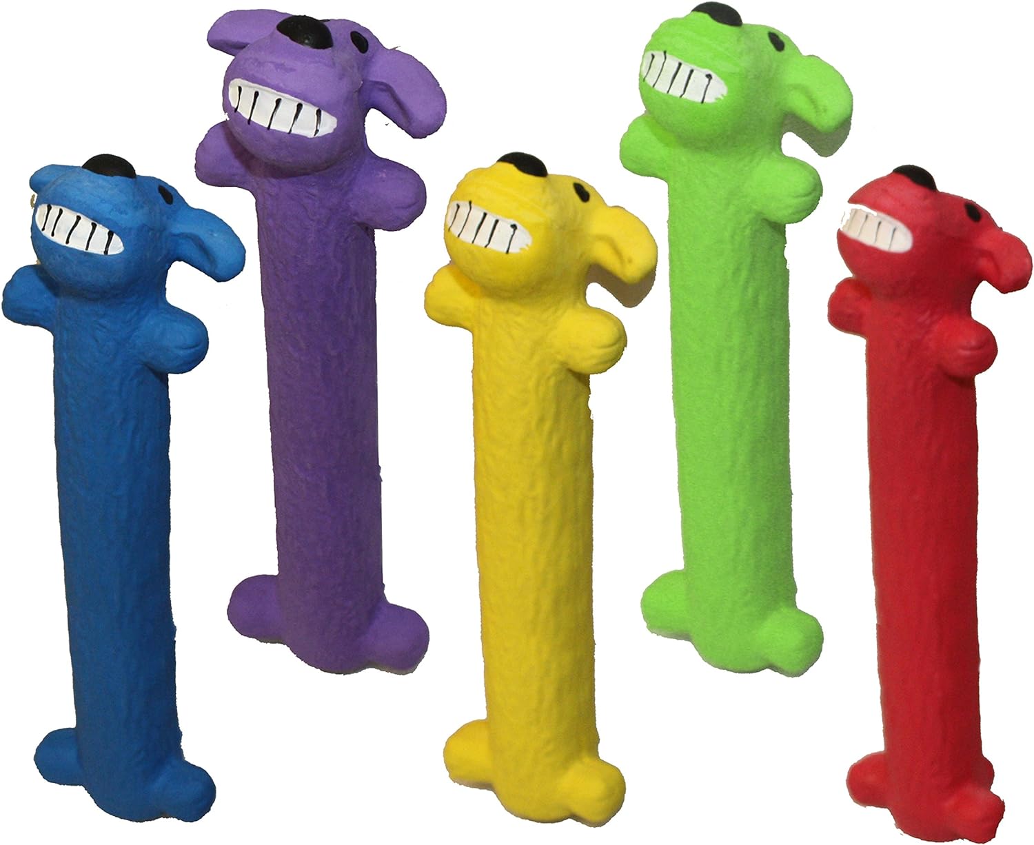 Multipet Original Loofa Dog Latex Ruff 6 Dog Toy, Assorted Colors for small breeds.