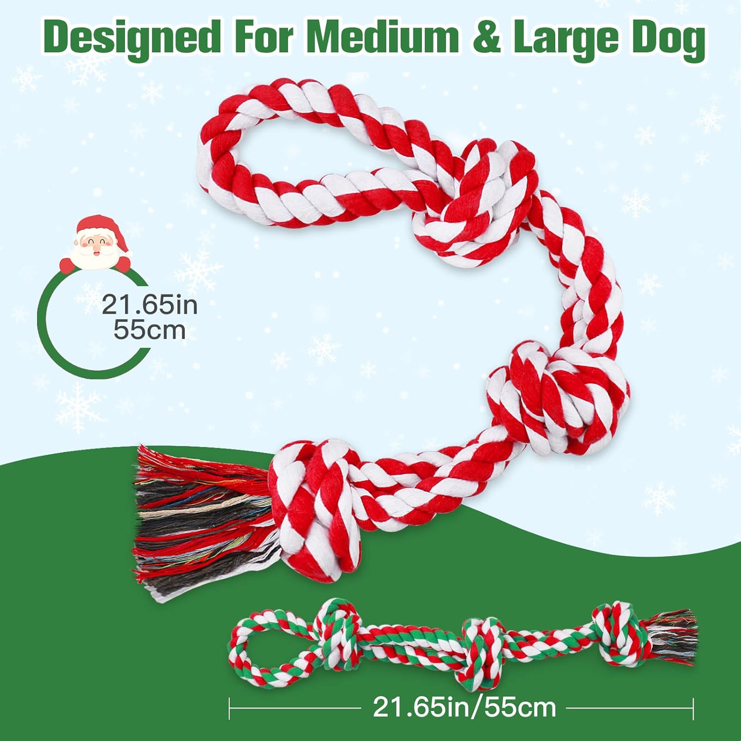 UPSKY Dog Rope Toys 2 Nearly Indestructible Dog Toys, Dog Toy for Medium to Large Breed, Dental Cleaning Chew Toys, Dog Tug Toy for Boredom, Dog Teething Toys, Dog Rope Toy for Aggressive Chewers