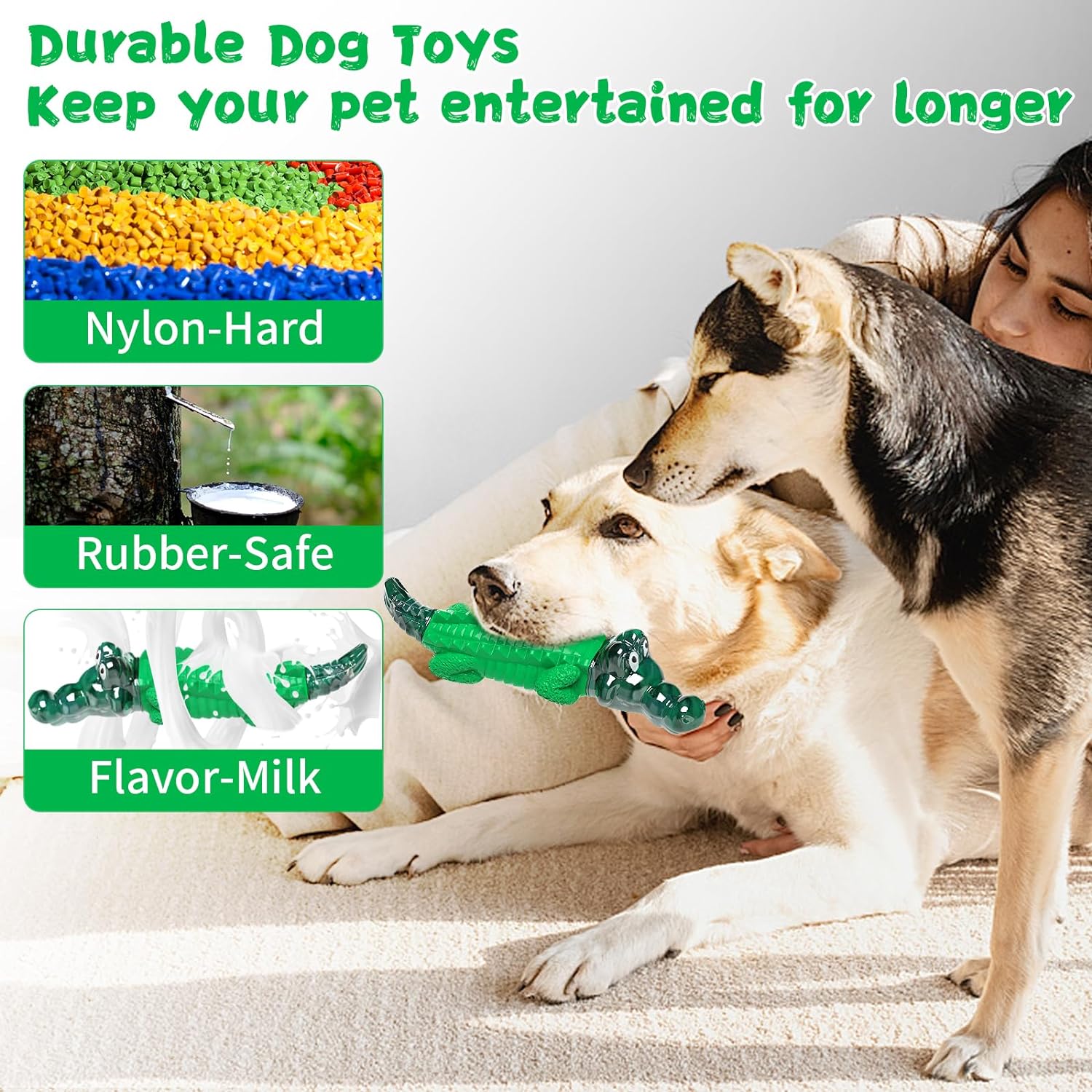 Chew Toys for Aggressive Chewers: Tough Indestructible Toys for Large Dogs - Heavy Duty Durable Toys for Small, Medium and Large Dog Breeds