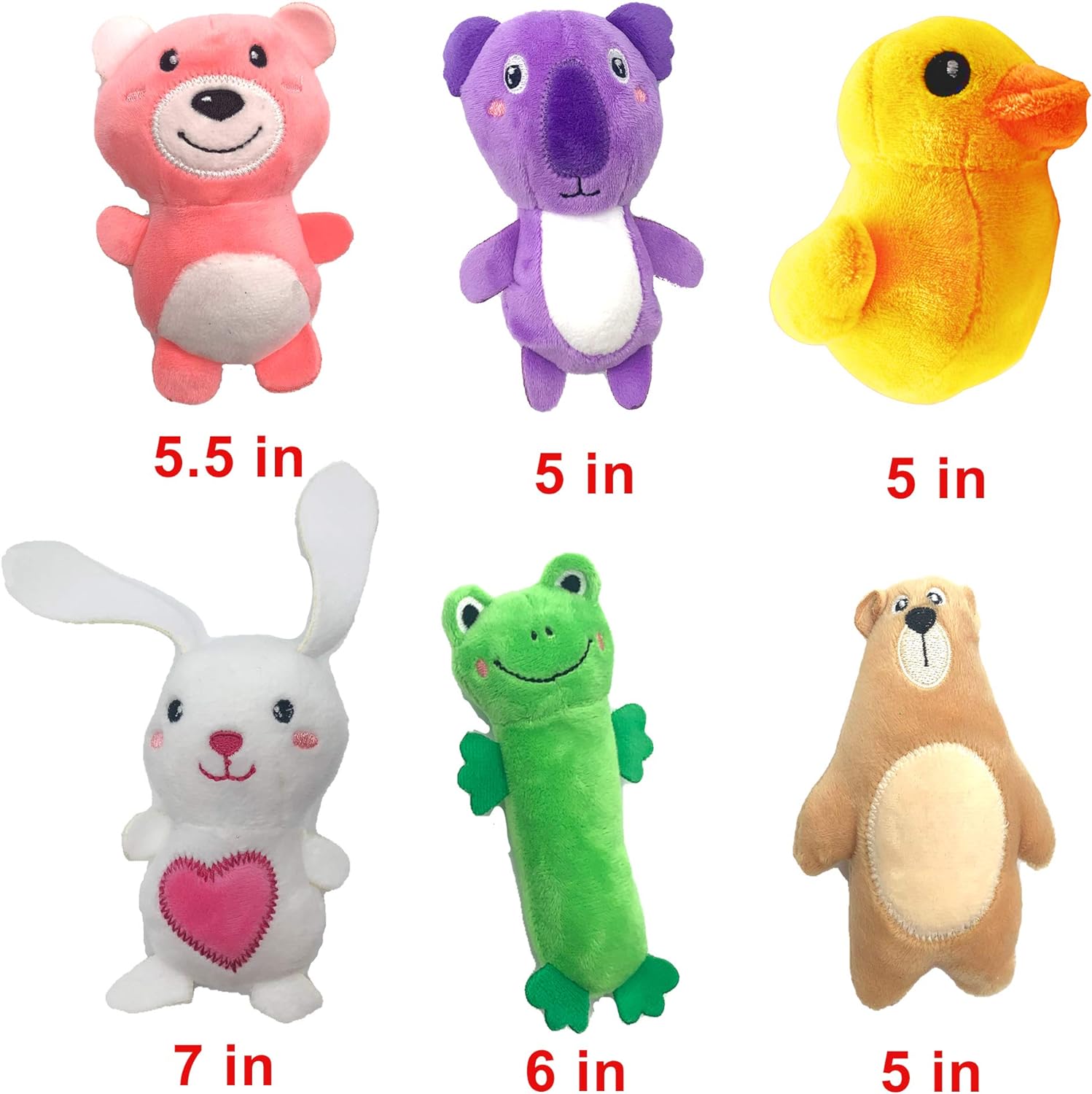 Jalousie 12 Pack Plush Animal Dog Toy Dog Squeaky Toys Cute Pet Plush Toys Stuffed Puppy Chew Toys for Small Medium Dog Puppy Pets - Bulk Dog Toys (12 Pack Cute)