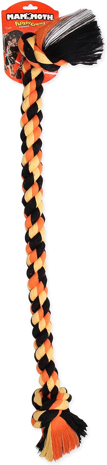 Mammoth Flossy Chews Color Rope Tug – Premium Cotton-Poly Tug Toy for Dogs – Interactive Rope– Dog Chew Toy, Assorted colors