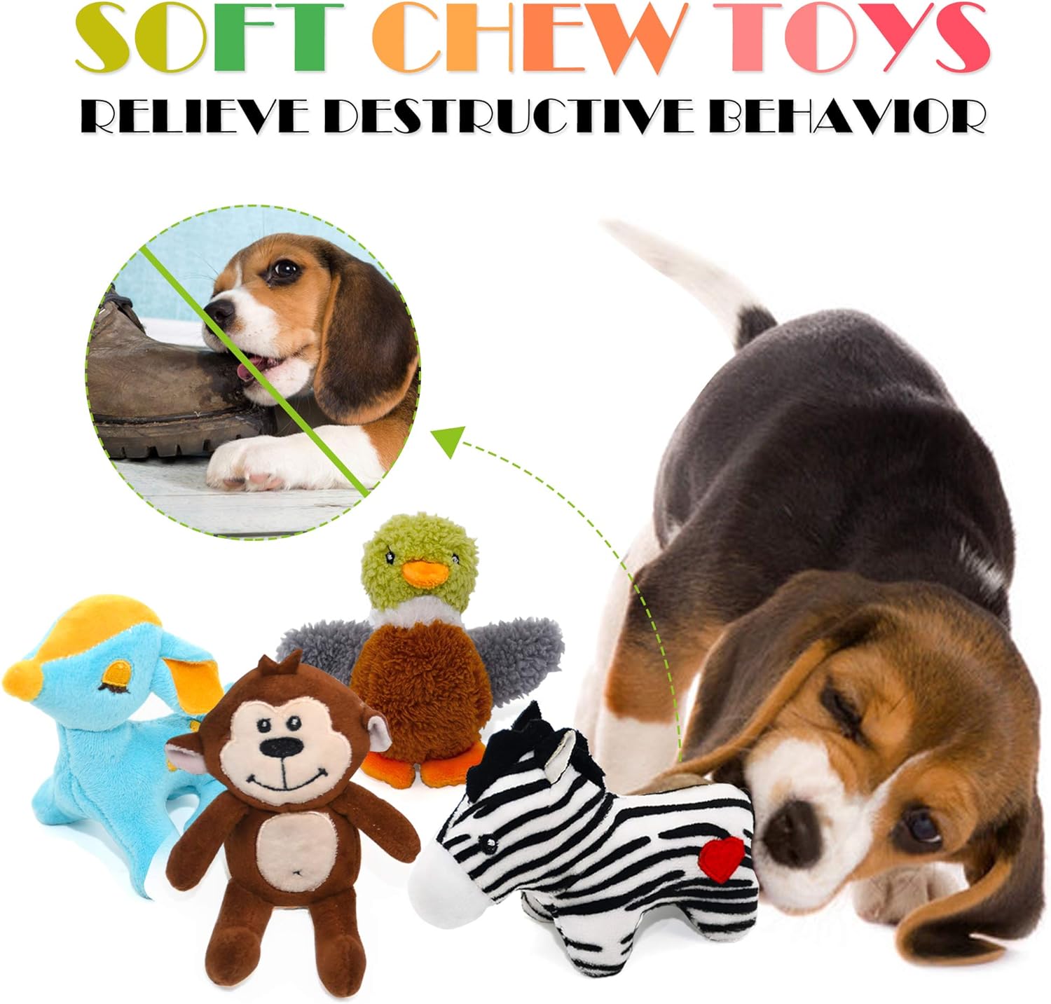 SHARLOVY Dog Squeaky Toys ,Stuffed Animal Puppy Toys,Cute Chew Toys for Dog Teething Toys, Pet Toys for Small to Medium Dogs,Soft Dog Toys,Plush Dog Toy Pack 12 in Gift Box